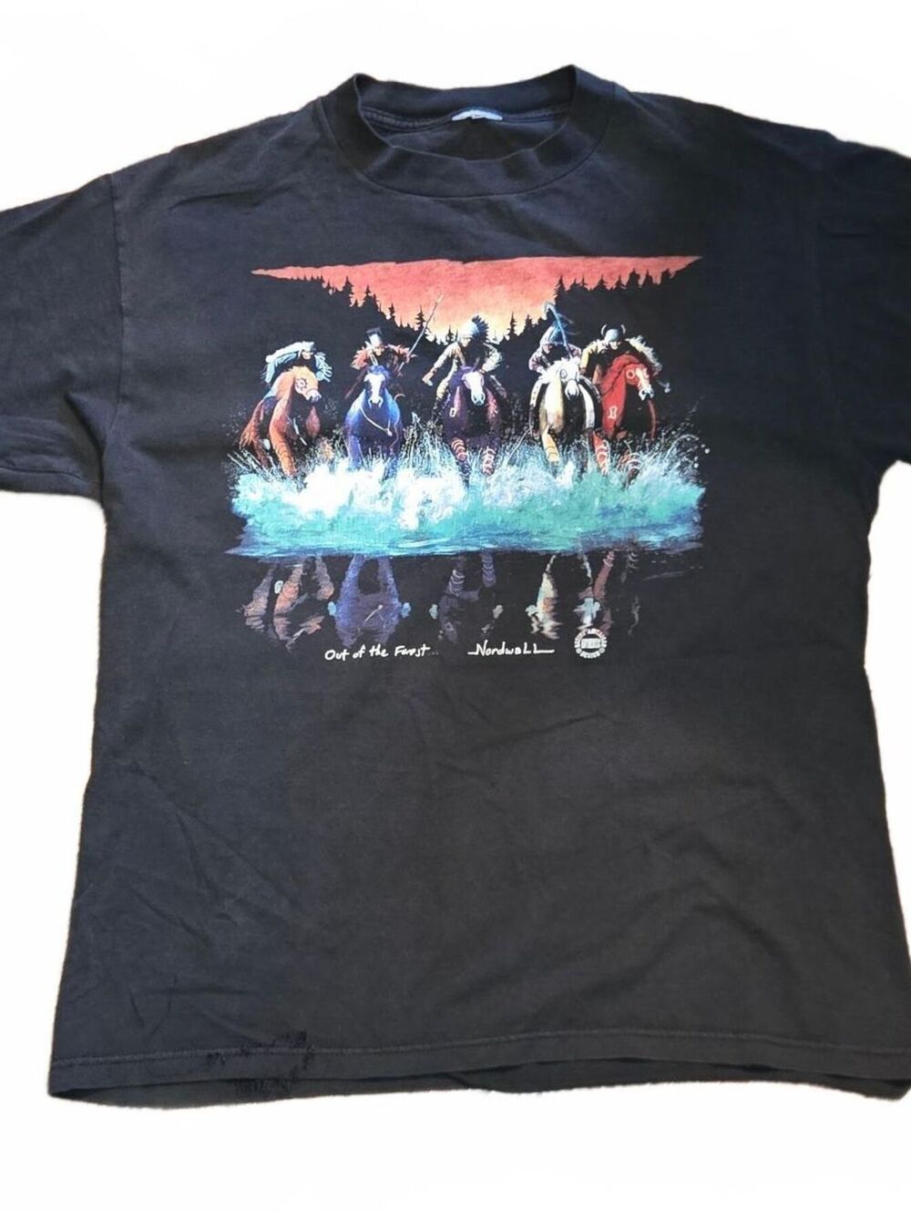 Vintage Raymond Nordwall Native Americans Tshirt Mens